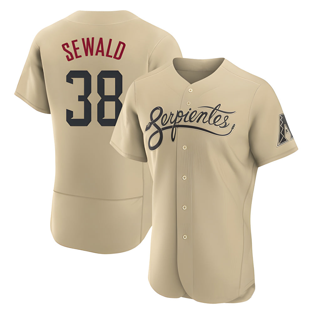 Tlead A.Diamondbacks #38 Paul Sewald Player Gold Authentic City Connect Stitched Jersey