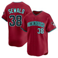 Tlead A.Diamondbacks #38 Paul Sewald Player Red Limited Alternate Stitched Jersey
