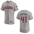 Tlead A.Diamondbacks #41 Carlos Santana Player Gray game time Stitched Jersey
