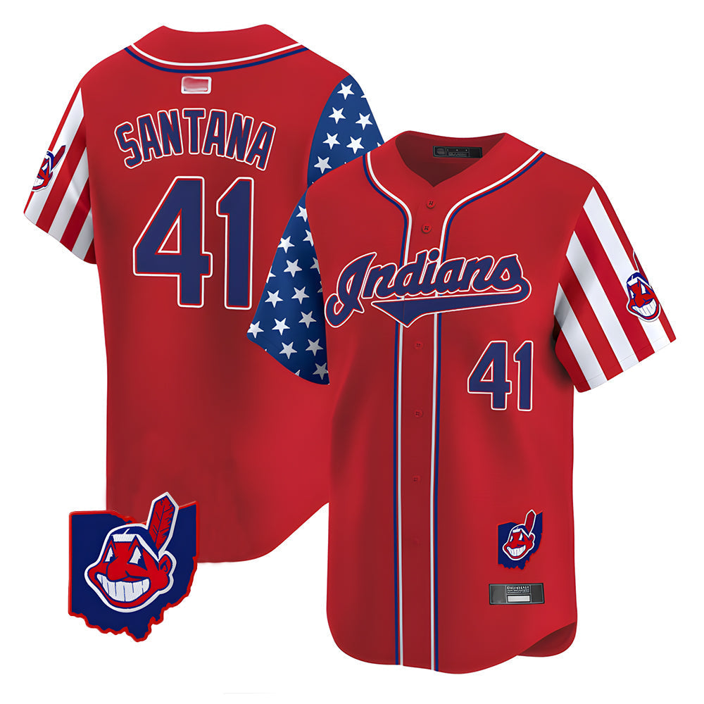 Tlead A.Diamondbacks #41 Carlos Santana Player Red Independence Day Vapor Premier Limited Stitched Jersey