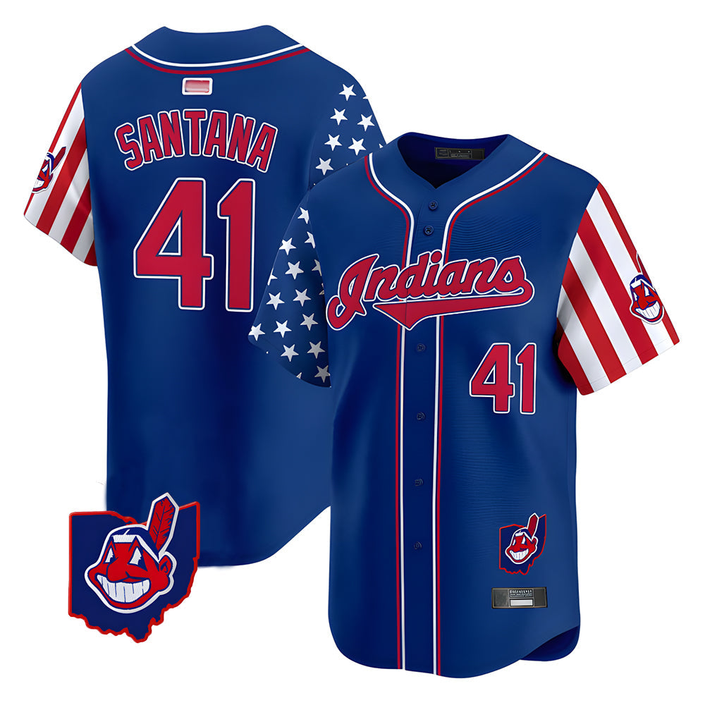Tlead A.Diamondbacks #41 Carlos Santana Player Royal Independence Day Vapor Premier Limited Stitched Jersey
