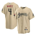 Tlead A.Diamondbacks #4 Ketel Marte Player Gold City Connect Stitched Jerseys