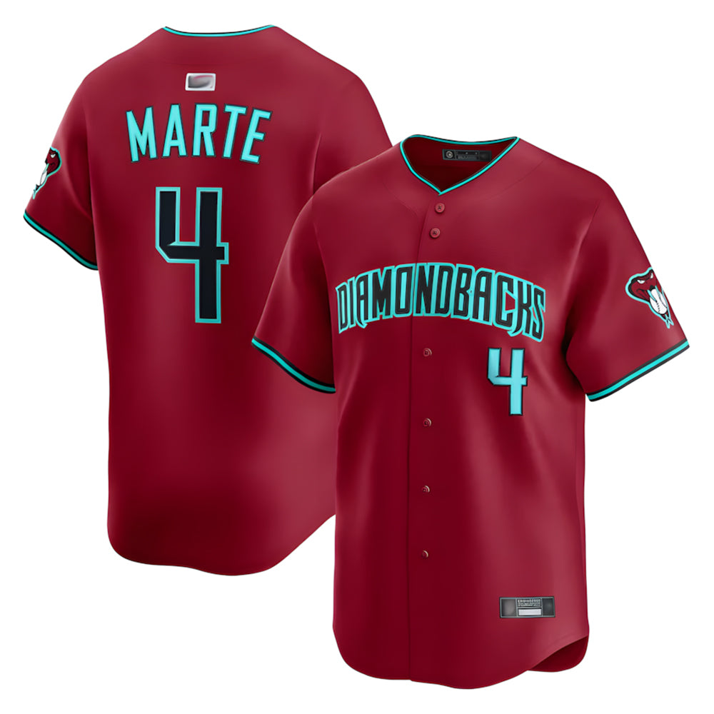 Tlead A.Diamondbacks #4 Ketel Marte Player Red Home Limited Stitched Jerseys