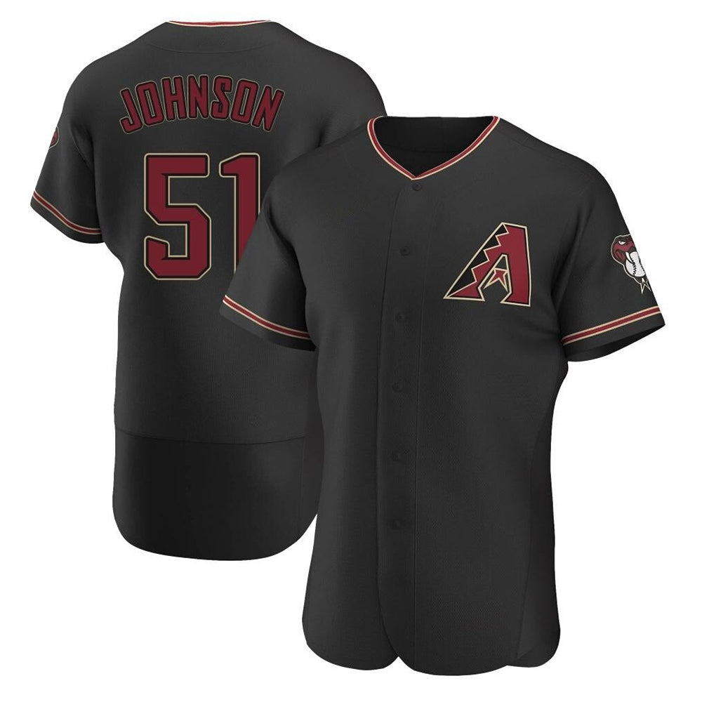 Tlead A.Diamondbacks #51 Randy Johnson Player Black Authentic Alternate Stitched Jerseys