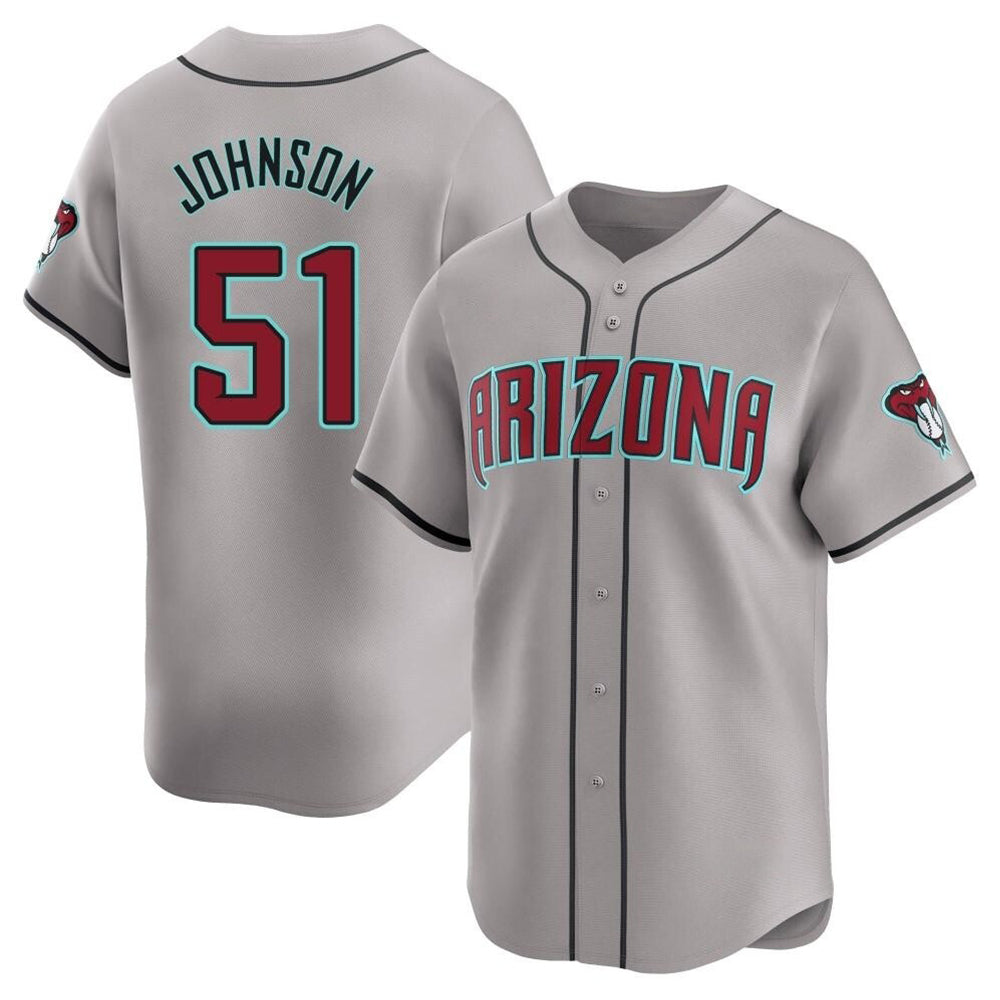 Tlead A.Diamondbacks #51 Randy Johnson Player Gray Limited Away Stitched Jerseys