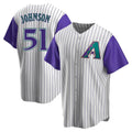 Tlead A.Diamondbacks #51 Randy Johnson Purple Replica Alternate Cooperstown Collection Stitched Jerseys