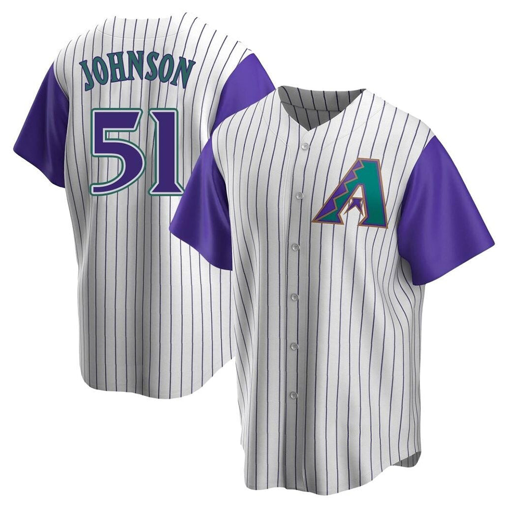 Tlead A.Diamondbacks #51 Randy Johnson Purple Replica Alternate Cooperstown Collection Stitched Jerseys