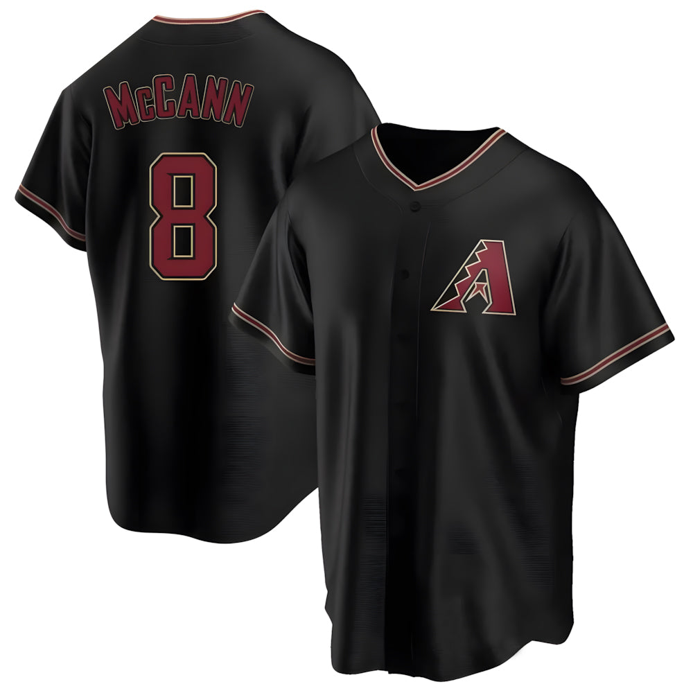 Tlead A.Diamondbacks #8 James McCann Player Black Replica Alternate Stitched Jersey