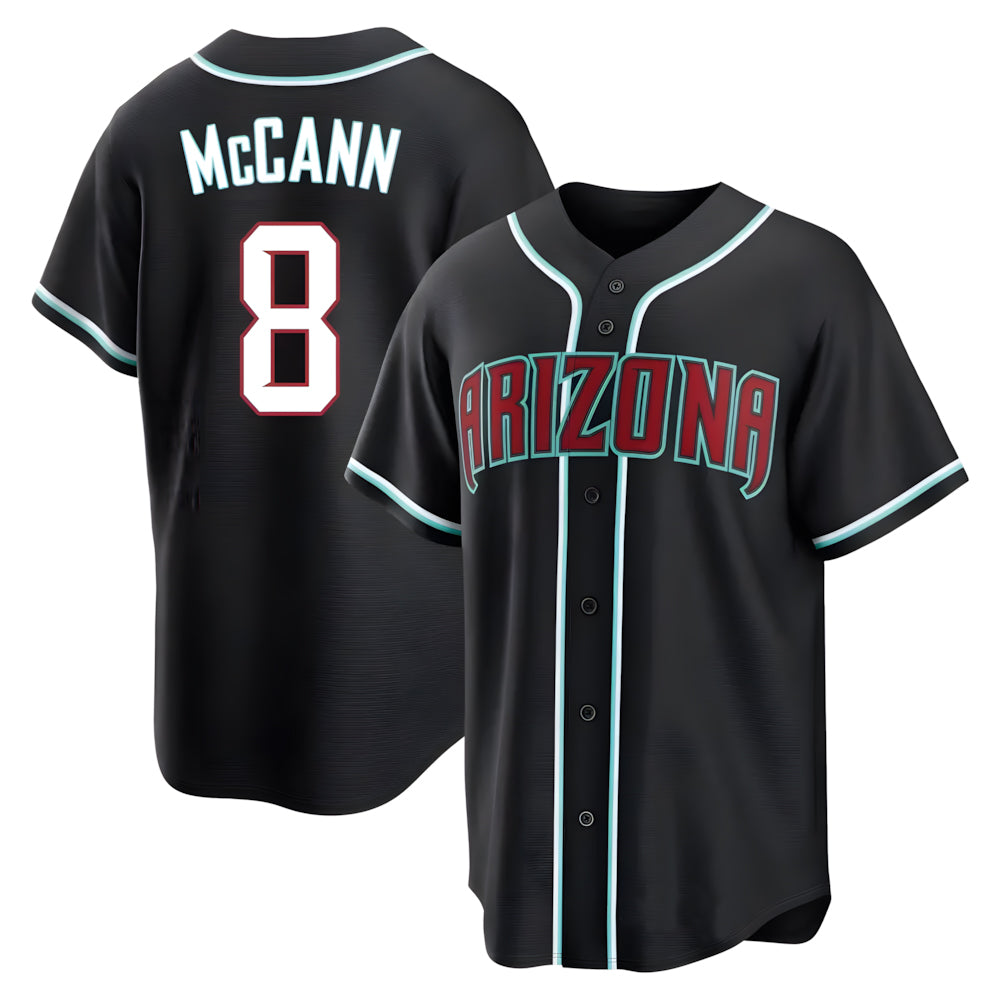 Tlead A.Diamondbacks #8 James McCann Player Black Replica Fashion Out Stitched Jersey