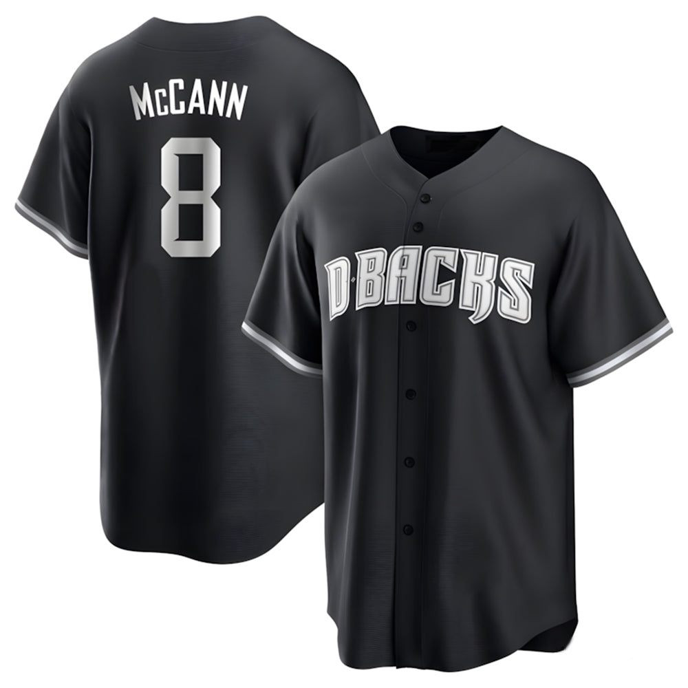 Tlead A.Diamondbacks #8 James McCann Player White Replica Black 2026 World Series Stitched Jersey
