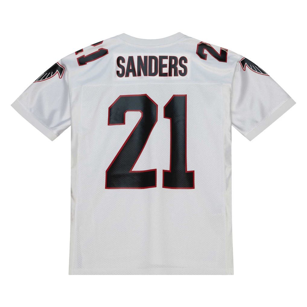 Tlead A.Falcons 1991 #21 Deion Sanders Mitchell & Ness White Authentic Throwback Retired Player Stitched Puhic Jersey