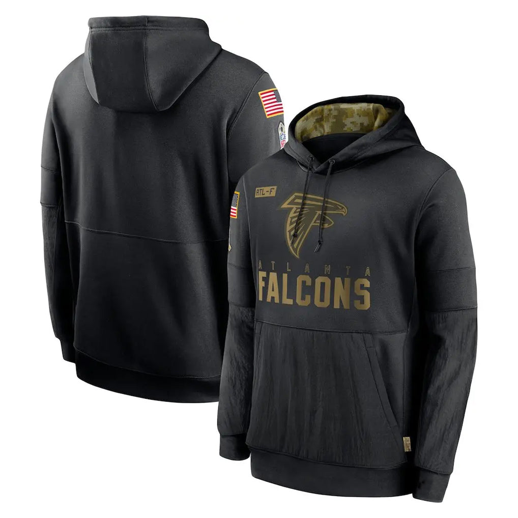 Tlead A.Falcons Black Salute to Service Fleece Hoodie Blank Player Stitched Jerseys