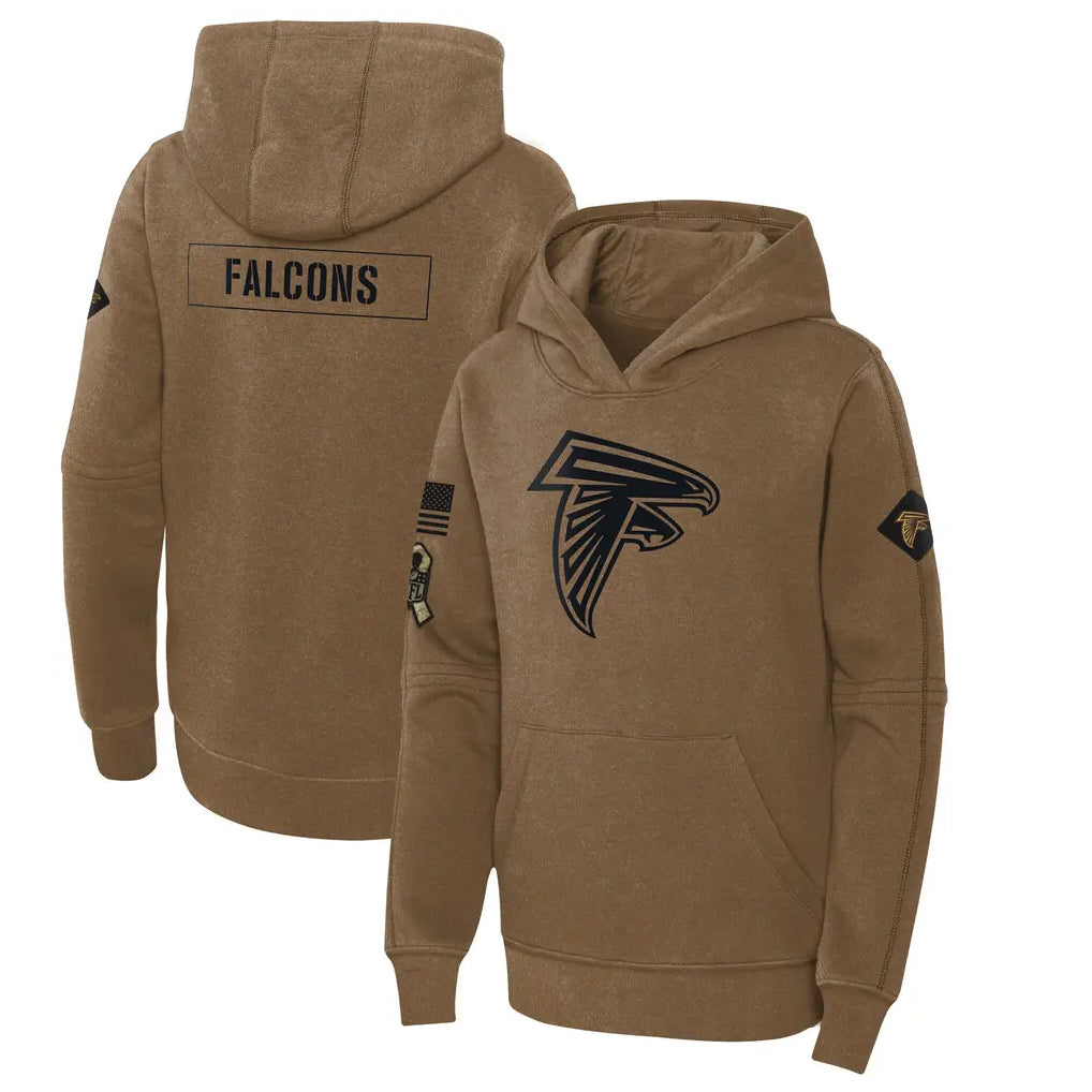 Tlead A.Falcons Brown Salute to Service Limited Hoodie Blank Player Stitched Jerseys
