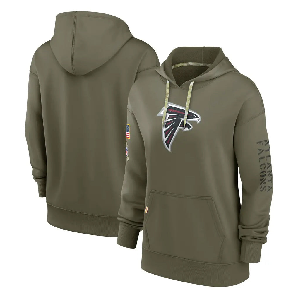 Tlead A.Falcons Olive 2025 Salute to Service Pullover Hoodie Blank Player Stitched Jerseys