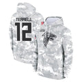 Tlead A.Falcons #12 Avieon Terrell Player Arctic Camo Salute to Service Limited Hoodie Stitched Jerseys