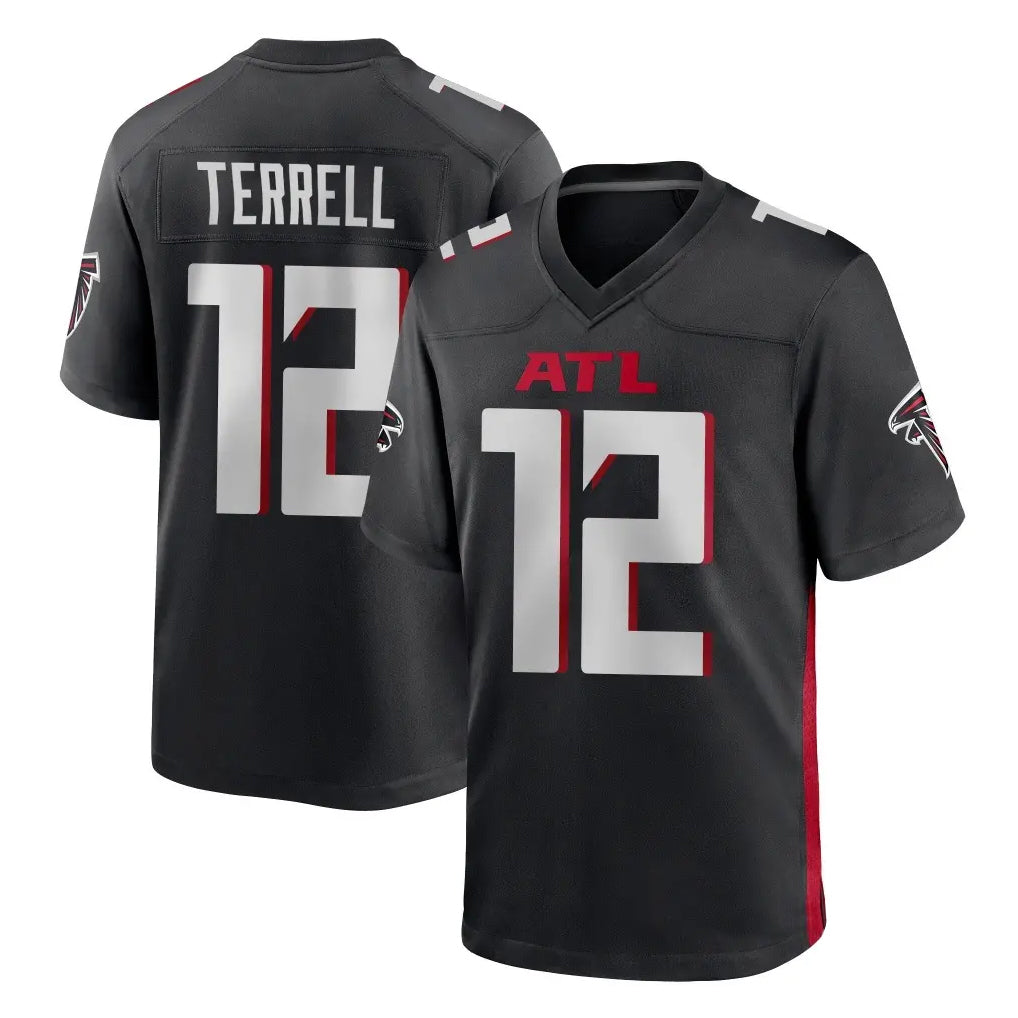 Tlead A.Falcons #12 Avieon Terrell Player Black Home Game Stitched Jerseys