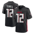 Tlead A.Falcons #12 Avieon Terrell Player Black Home Game Stitched Jerseys