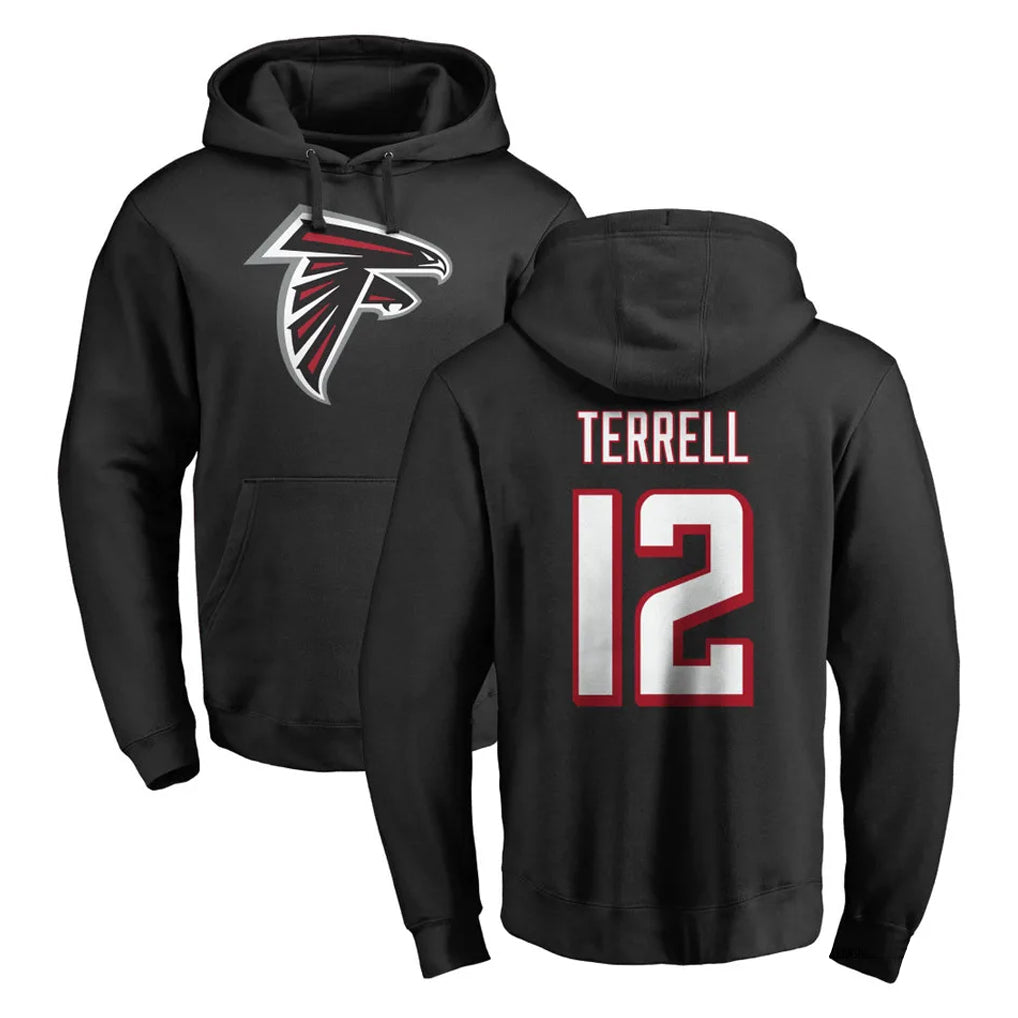Tlead A.Falcons #12 Avieon Terrell Player Black Salute to Service Hoodies Stitched Jerseys