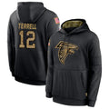 Tlead A.Falcons #12 Avieon Terrell Player Black Salute to Service Limited Black Hoodie Stitched Jerseys