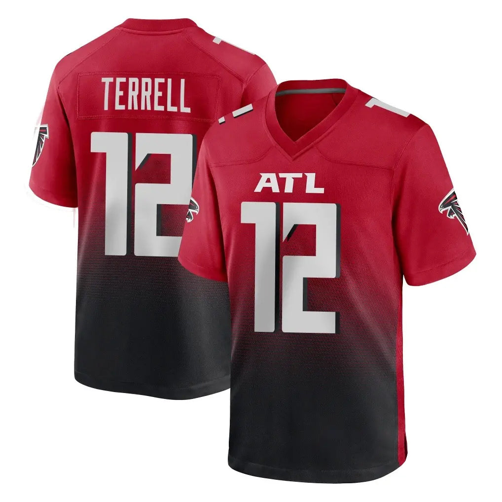 Tlead A.Falcons #12 Avieon Terrell Player Red Home Game Stitched Jerseys
