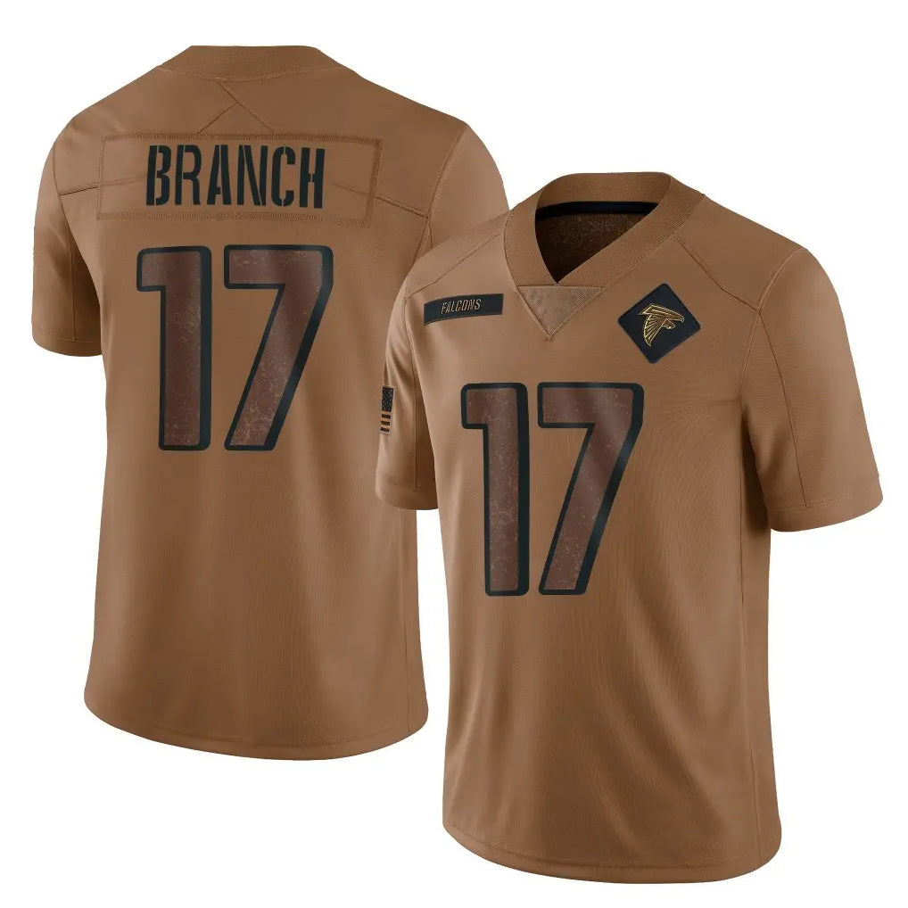 Tlead A.Falcons #17 Zachariah Branch Player Brown Salute To Service Limited Stitched Jerseys