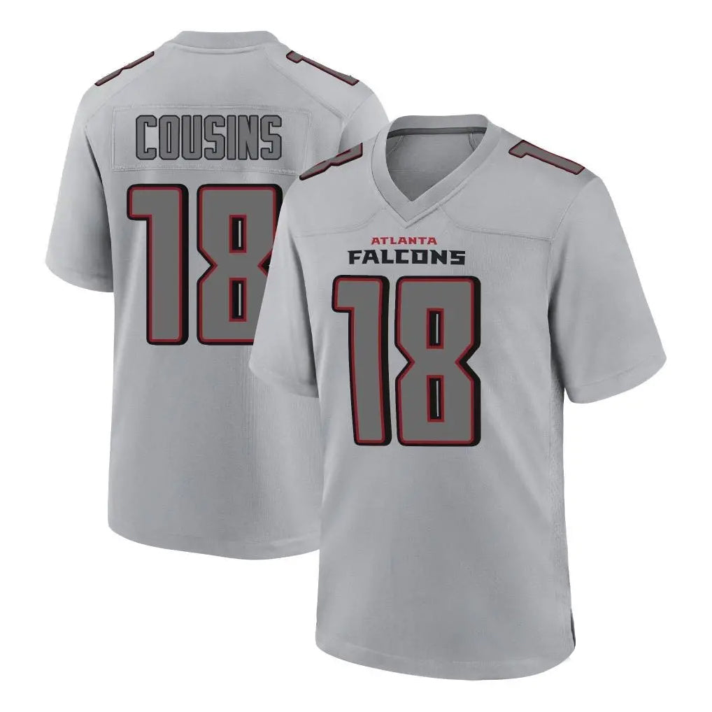 Tlead A.Falcons #18 Kirk Cousins Branch Player Gray Fashion Home Game Stitched Jerseys