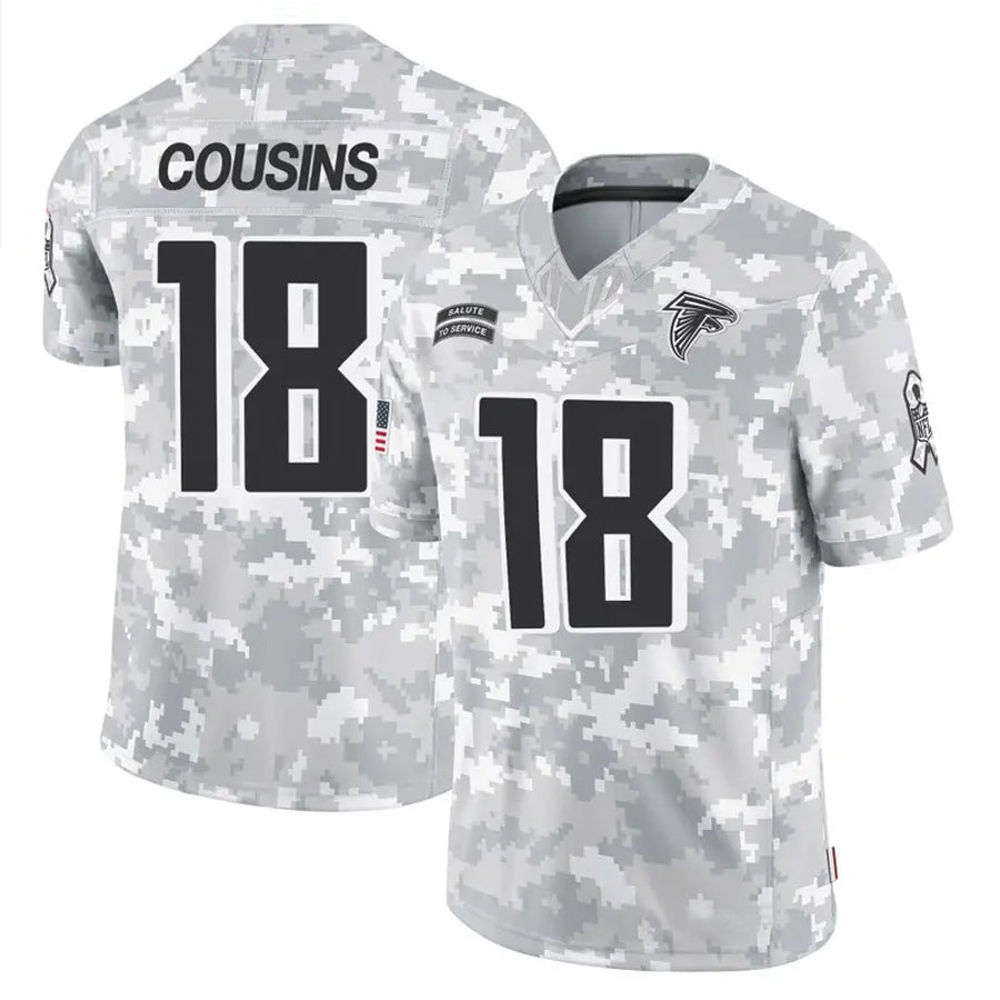 Tlead A.Falcons #18 Kirk Cousins Player Arctic Camo Salute to Service Limited Stitched Jerseys