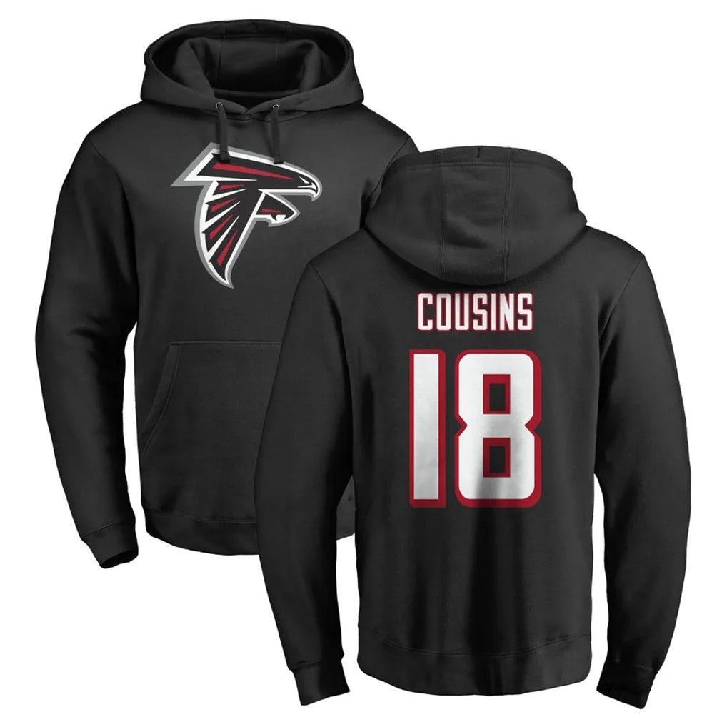 Tlead A.Falcons #18 Kirk Cousins Player Black Salute to Service Hoodies Stitched Jerseys