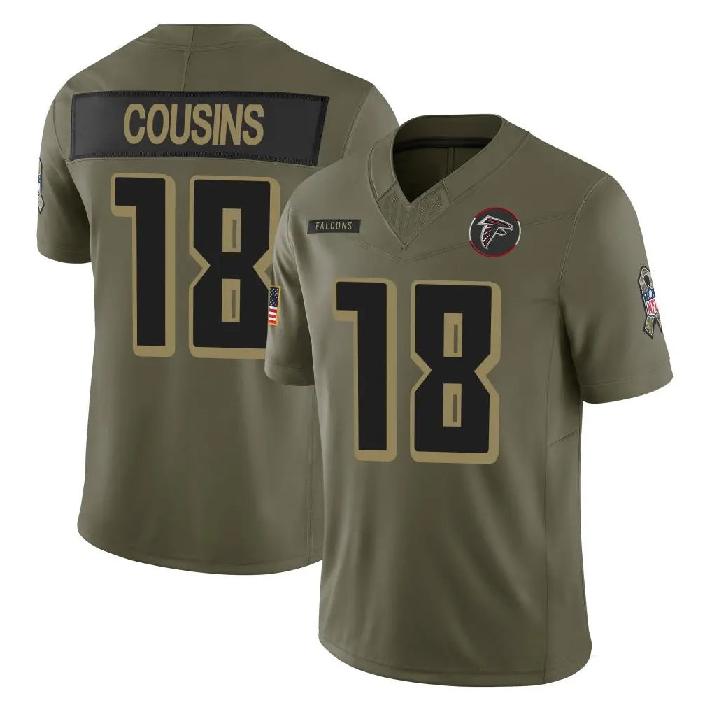 Tlead A.Falcons #18 Kirk Cousins Player Olive Salute To Service Limited Home Game Stitched Jerseys