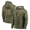 Tlead A.Falcons #18 Kirk Cousins Player Olive Salute to Service Club Fleece Hoodie Stitched Jerseys