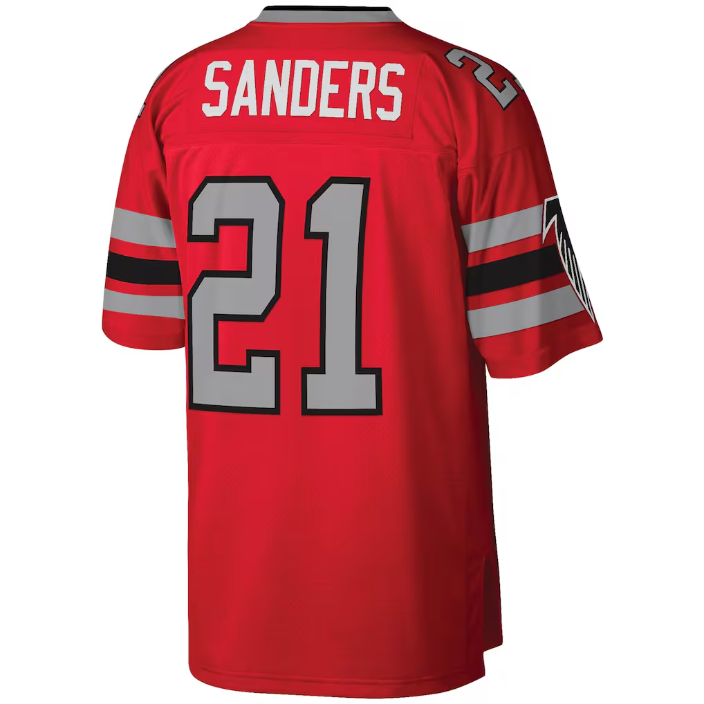 Tlead A.Falcons #21 Deion Sanders Mitchell & Ness Red Legacy Replica Jersey