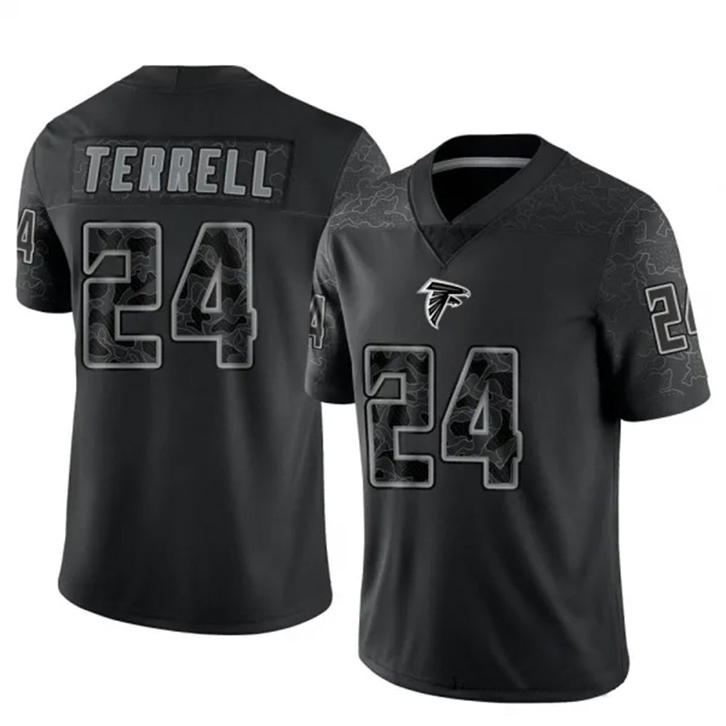 Tlead A.Falcons #24 A.J. Terrell Jr. Player Black RFLCTV Limited Stitched Jerseys