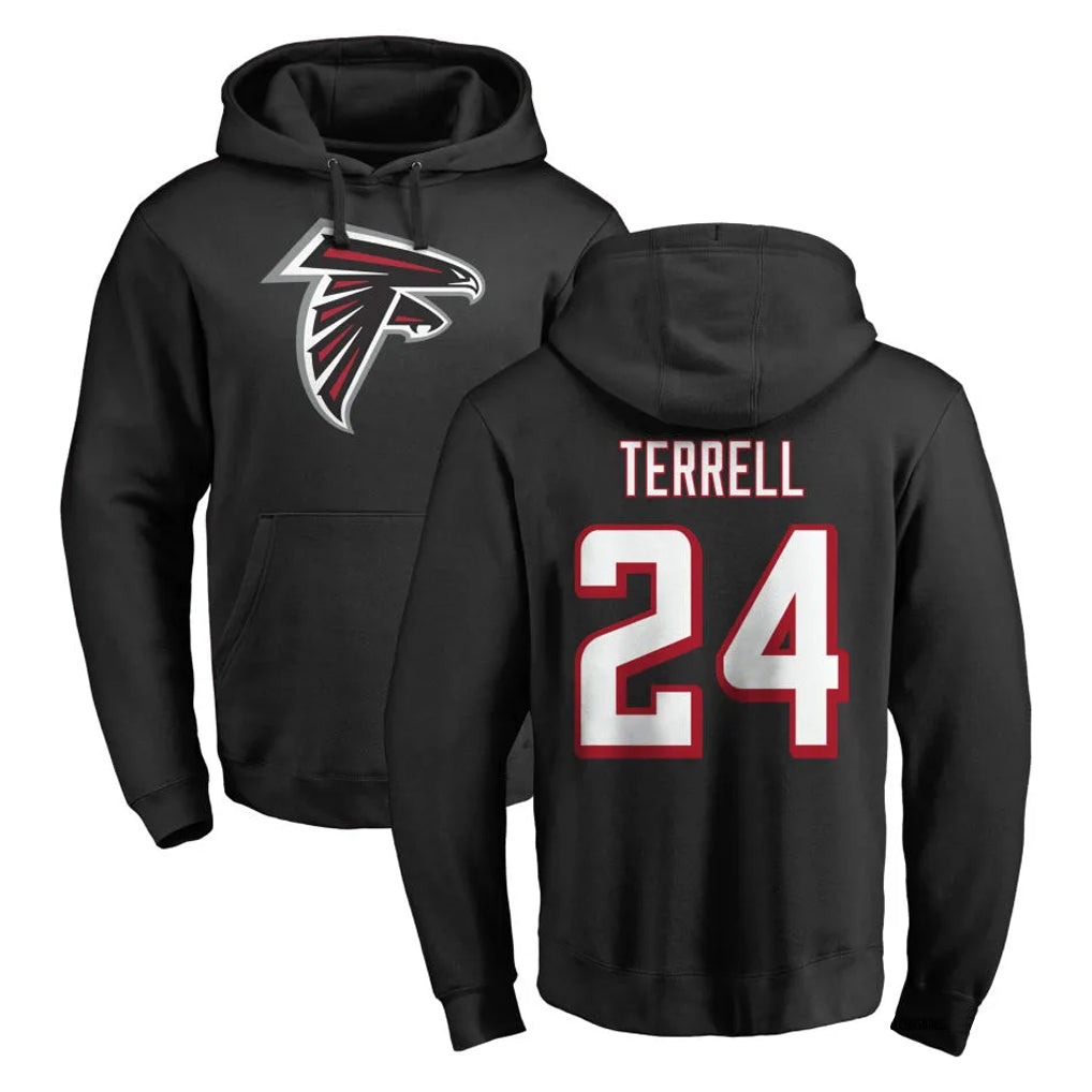 Tlead A.Falcons #24 A.J. Terrell Jr. Player Black Salute to Service Hoodies Stitched Jerseys