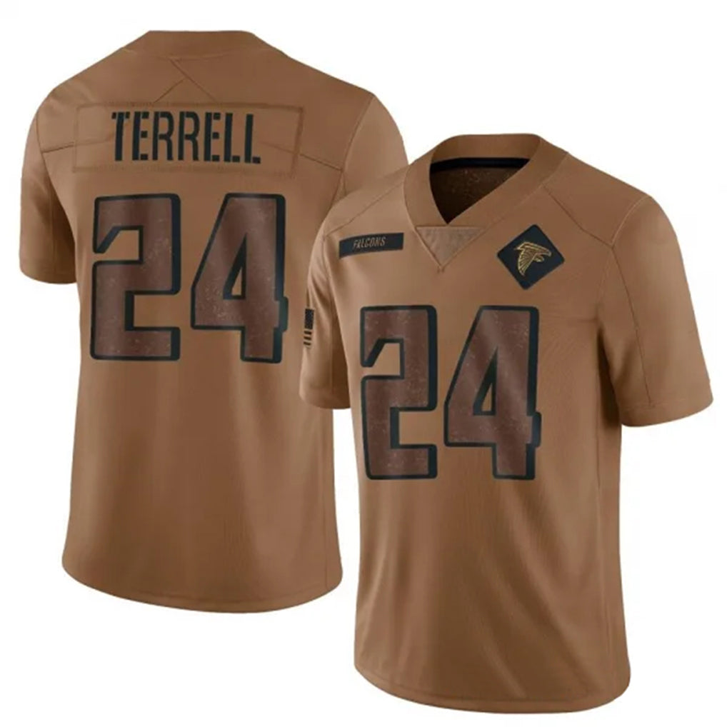 Tlead A.Falcons #24 A.J. Terrell Jr. Player Brown Salute To Service Limited Stitched Jerseys