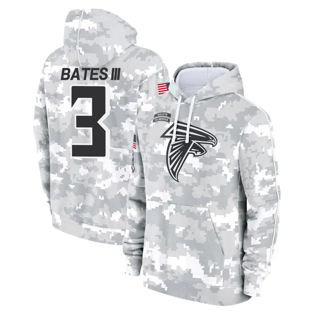 Tlead A.Falcons #3 Jessie Bates III Player Camo Arctic Salute to Service Hoodies Limited Stitched Jerseys