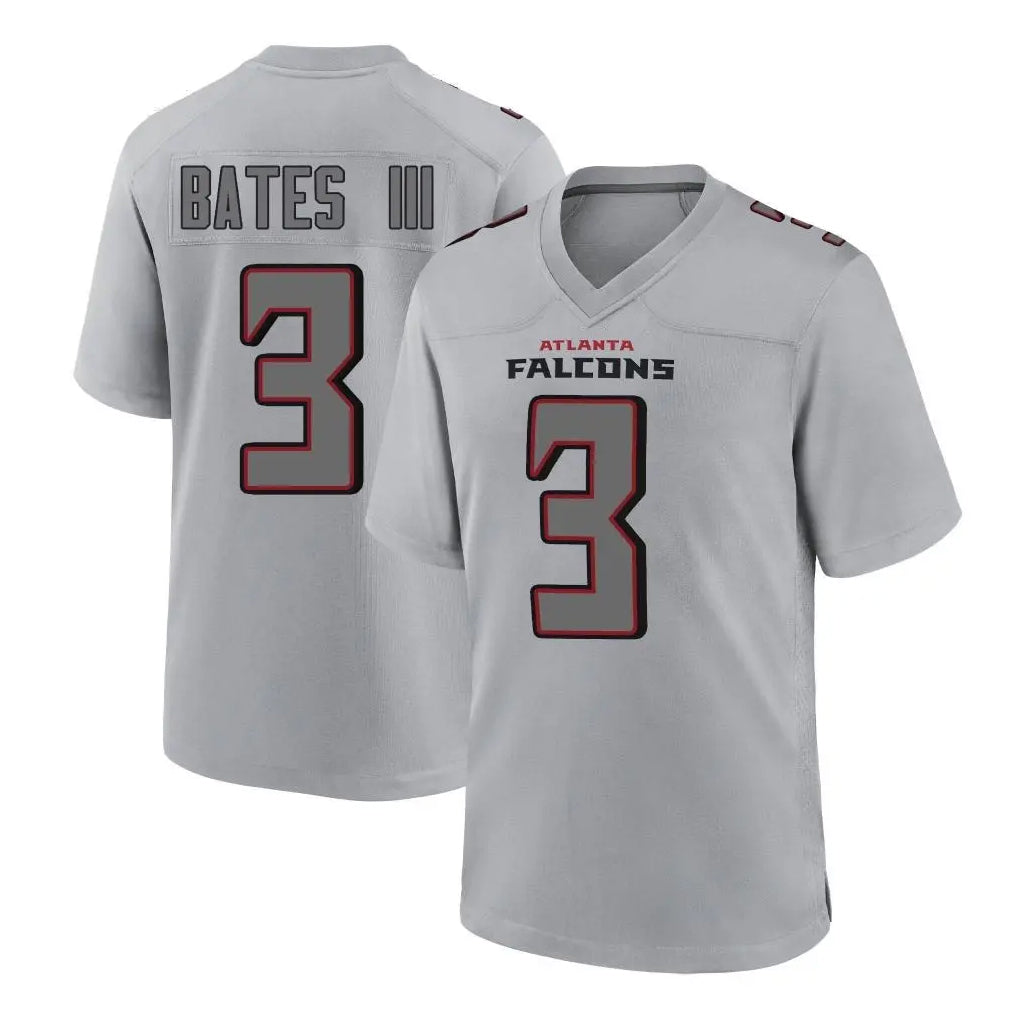 Tlead A.Falcons #3 Jessie Bates III Player Gray Fashion Home Game Stitched Jerseys
