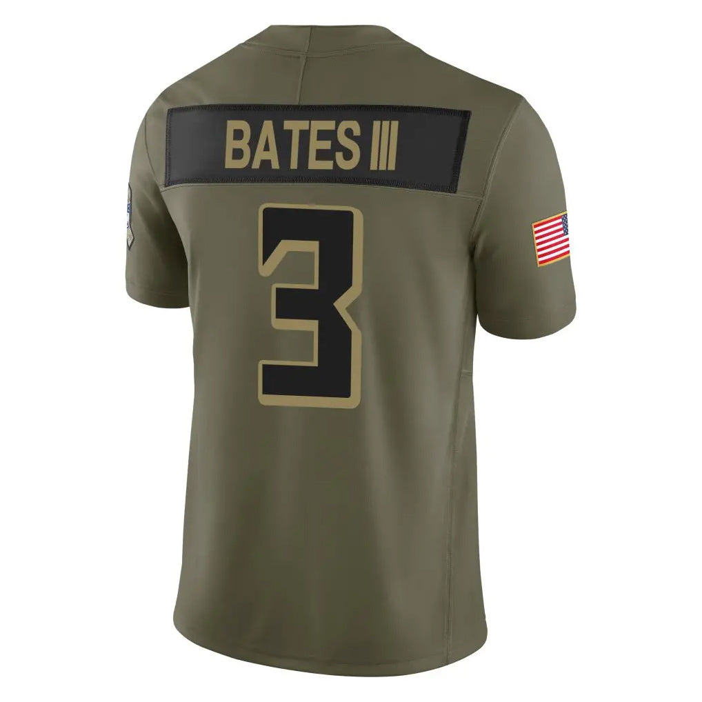 Tlead A.Falcons #3 Jessie Bates III Player Olive Salute To Service Limited Home Game Stitched Jerseys
