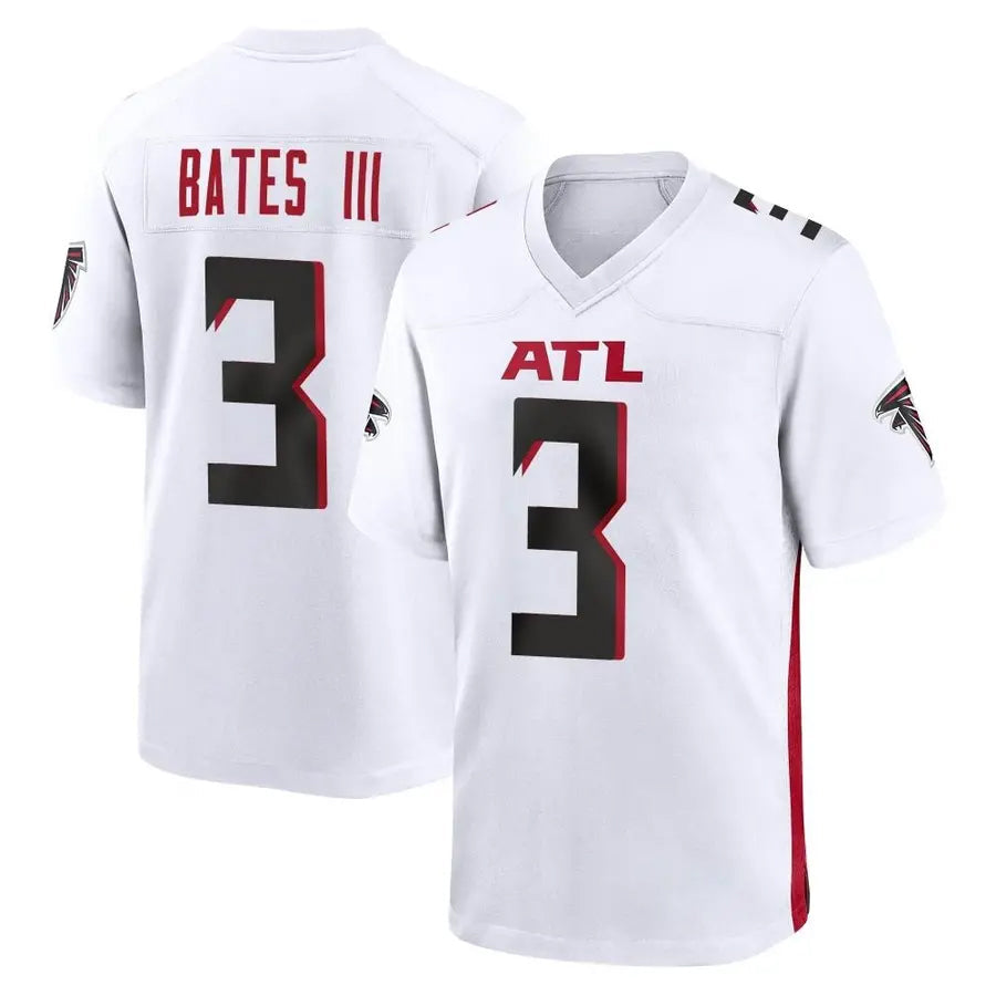Tlead A.Falcons #3 Jessie Bates III Player White Home Game Stitched Jerseys