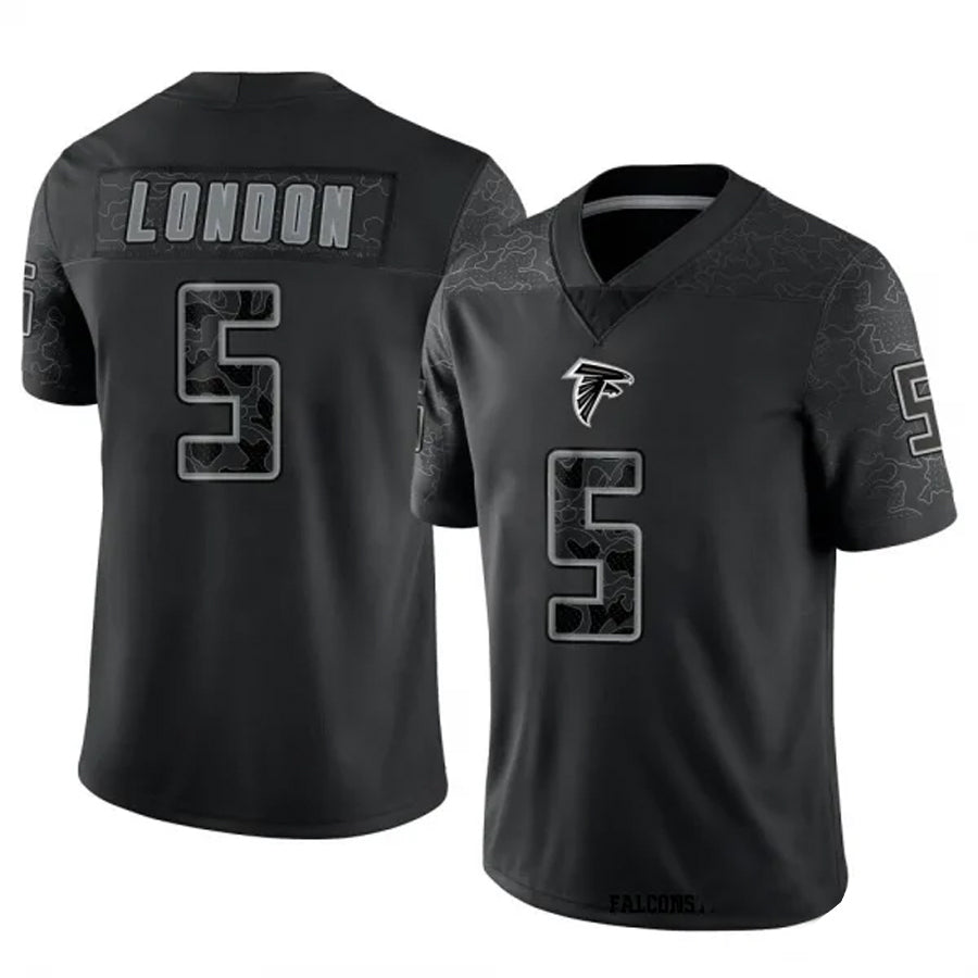 Tlead A.Falcons #5 Drake London Player Black RFLCTV Limited Stitched Jerseys