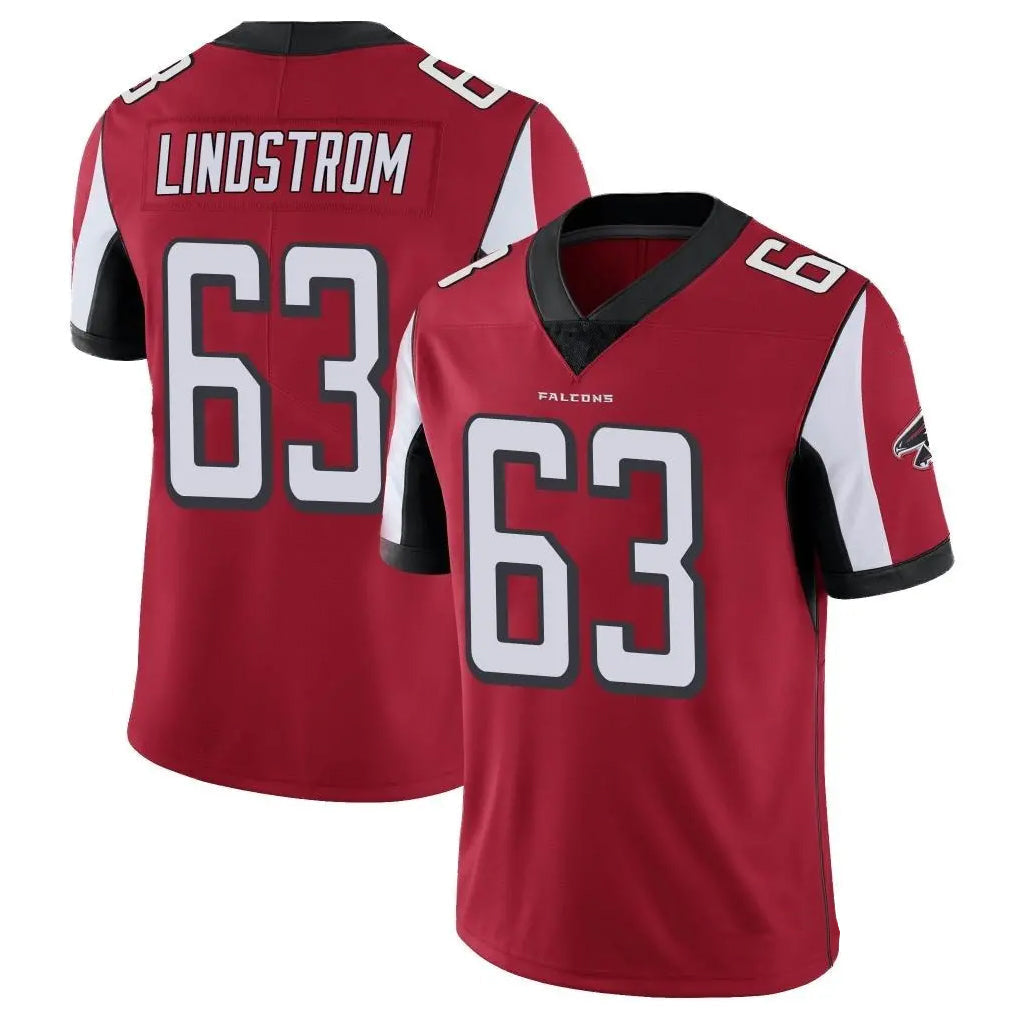 Tlead A.Falcons #63 Chris Lindstrom Player Red Color Vapor Untouchable Limited Home Game Stitched Jerseys
