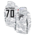Tlead A.Falcons #70 Jake Matthews Player Arctic Camo Salute to Service Limited Hoodie Stitched Jerseys