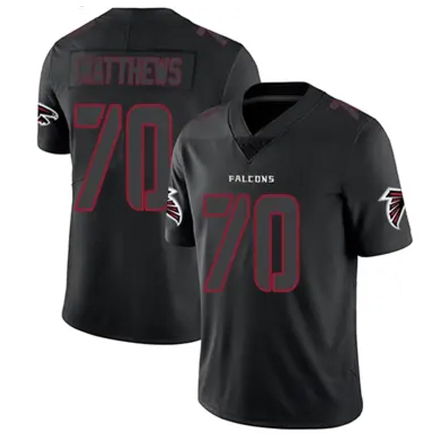 Tlead A.Falcons #70 Jake Matthews Player Black Limited Elite Game Stitched Jerseys