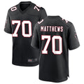 Tlead A.Falcons #70 Jake Matthews Player Black Throwback Game Stitched Jerseys
