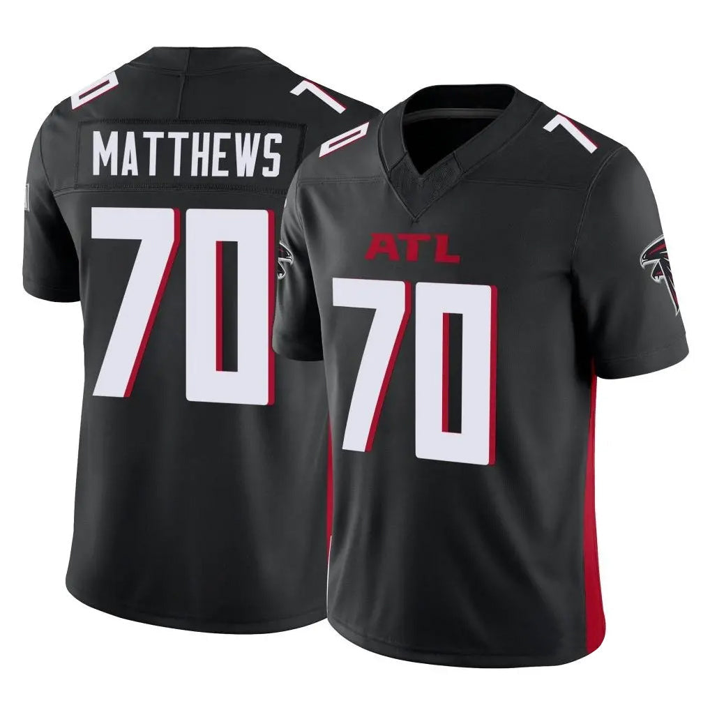 Tlead A.Falcons #70 Jake Matthews Player Black Vapor F.U.S.E. Limited Stitched Jerseys