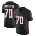 Tlead A.Falcons #70 Jake Matthews Player Black Vapor Untouchable Limited Home Game Stitched Jerseys