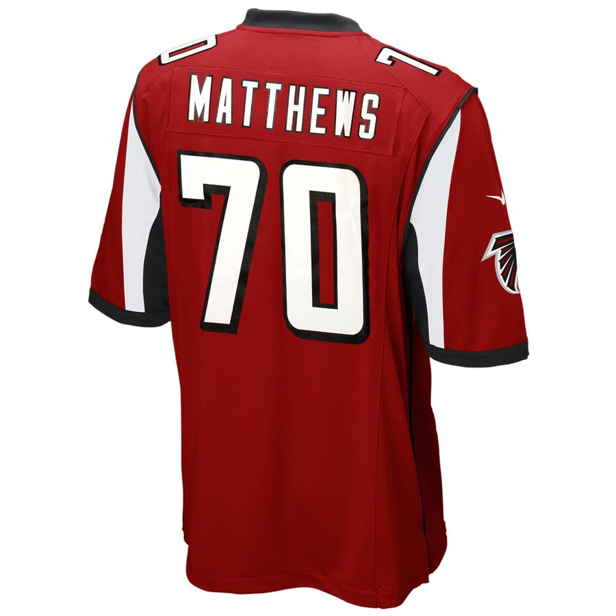 Tlead A.Falcons #70 Jake Matthews Player Red Game Stitched Jerseys
