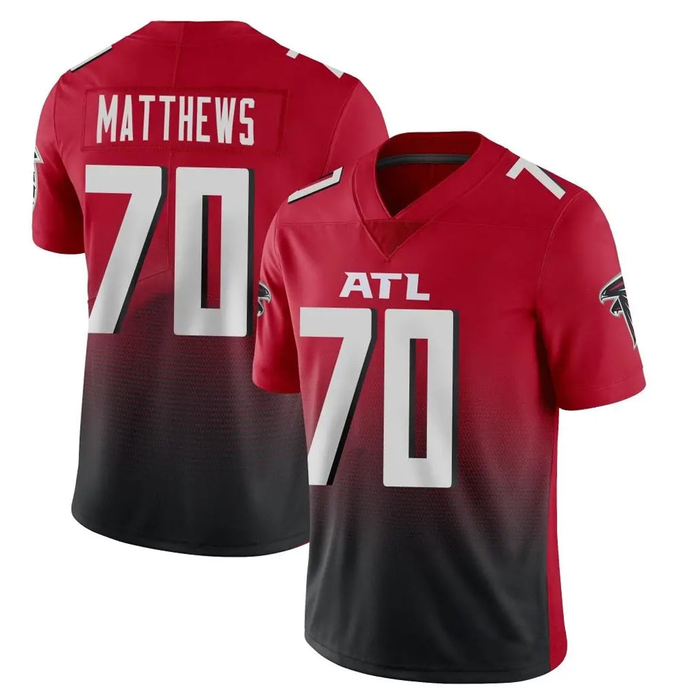 Tlead A.Falcons #70 Jake Matthews Player Red Vapor Untouchable Limited Home Game Stitched Jerseys