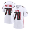 Tlead A.Falcons #70 Jake Matthews Player White Home Game Stitched Jerseys