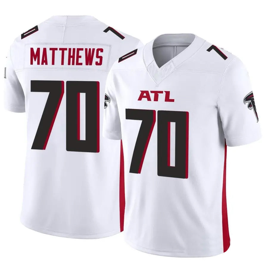 Tlead A.Falcons #70 Jake Matthews Player White Vapor F.U.S.E. Limited Stitched Jerseys