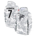 Tlead A.Falcons #7 Bijan Robinson Player Camo Arctic Salute to Service Hoodies Limited Stitched Jerseys